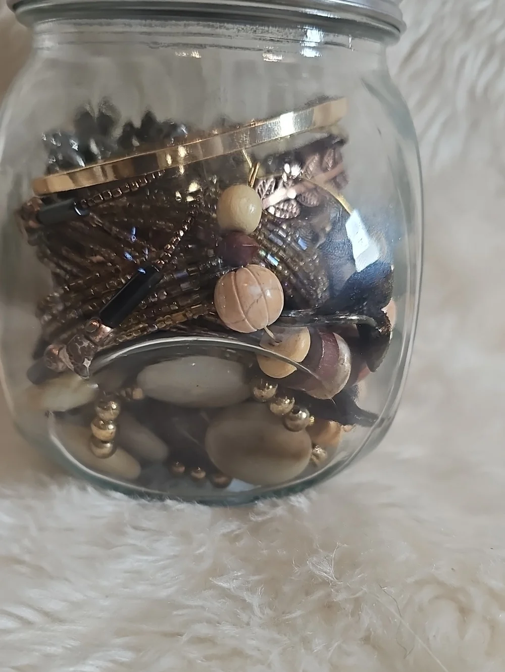 Boho Fall Jewelry Jar Wearable Mixed Costume Jewelry Lot